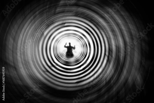 Silhouette Trapped in a Vortex of Rings