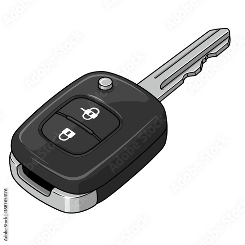 Modern car key design, sleek and stylish automobile vehicle accessory