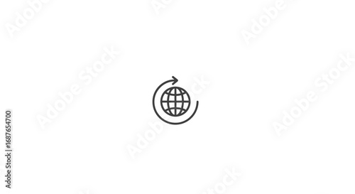 Global business solution icon for innovative expansion and worldwide reach