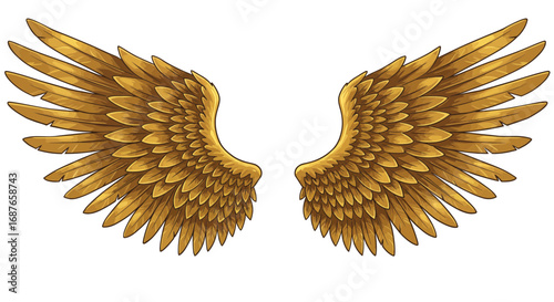 golden wings isolated