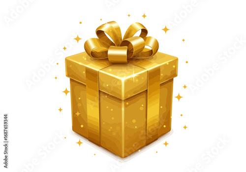gift box with gold ribbon
