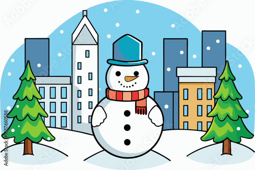 snowman in the snow