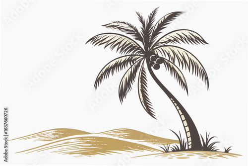 vector illustration of a tropical island