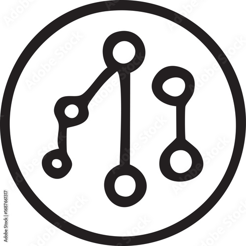 Hand Drawn Network or Connection Icon nodes links