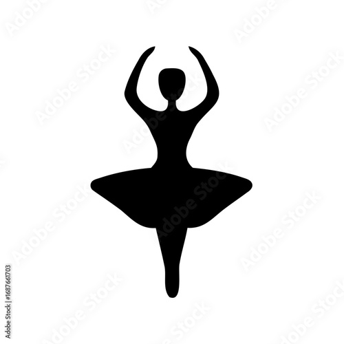 A graceful ballet dancer silhouette performing an elegant pose in a tutu