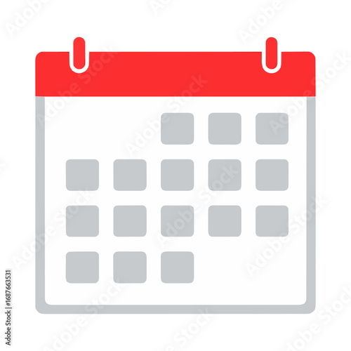 Red Calendar Icon—Minimalist Design