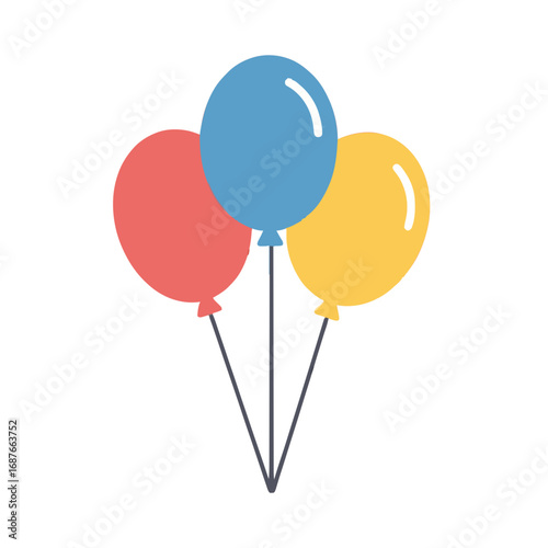 Balloons-Flat Icon-Red Yellow Blue