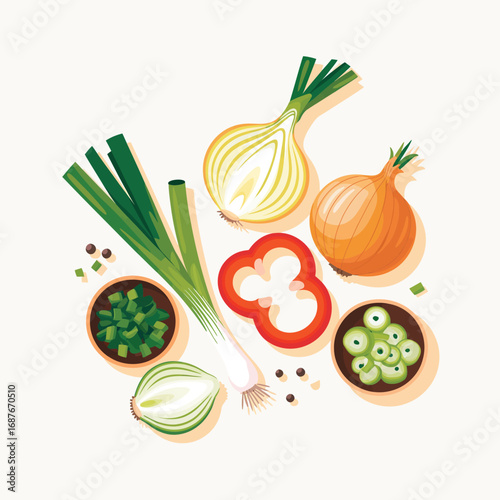 Fresh ingredients for healthy cooking and delicious meals