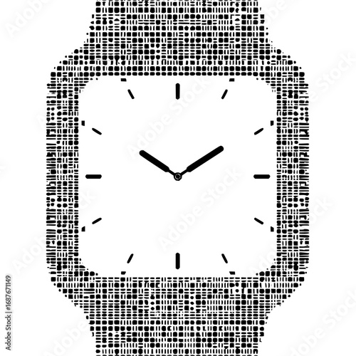 Abstract digital watch design time clock illustration timepiece wristwatch fashion accessory modern graphic art