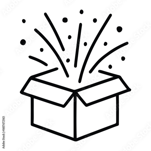 Gift Box with Sparkles for Celebration and Surprise Designs