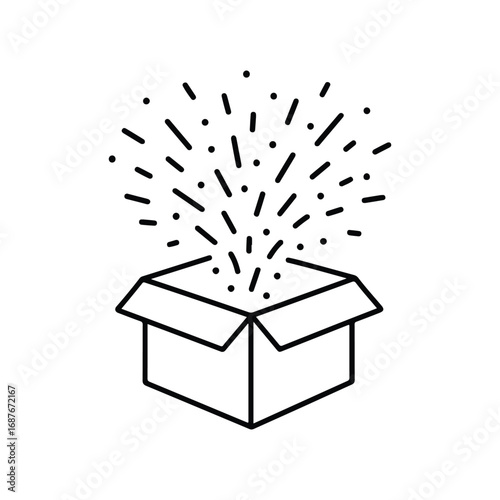 Gift Box with Sparkles for Celebration and Surprise Designs