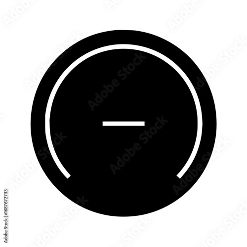Minus sign icon vector illustration black and white negative symbol subtraction mathematical operation design 100