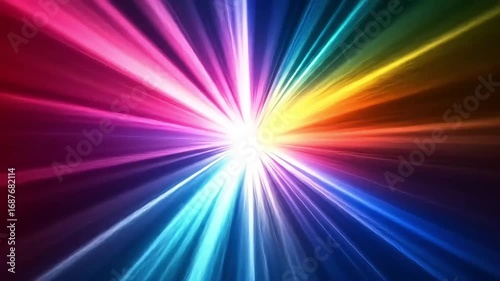 Vibrant Burst of Colorful Light Rays.