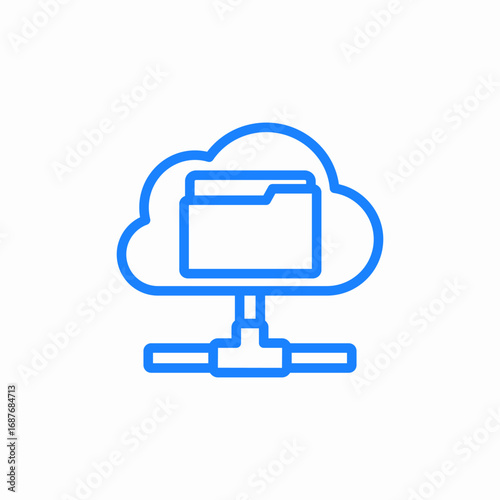 cloud storage data storage icon sign vector