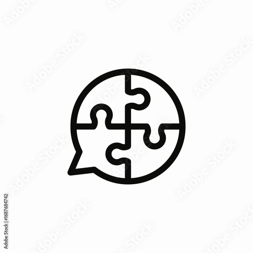 communication puzzle icon sign vector