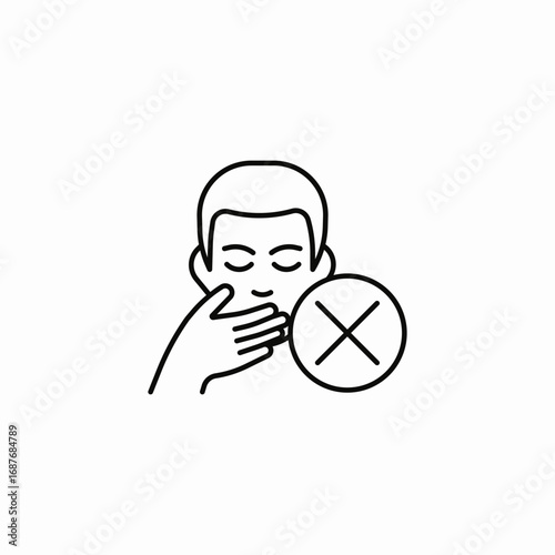 coughing symptom icon sign vector