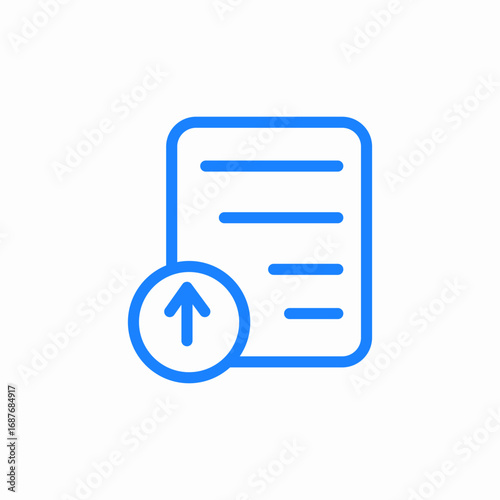 file upload document submission data export icon sign vector