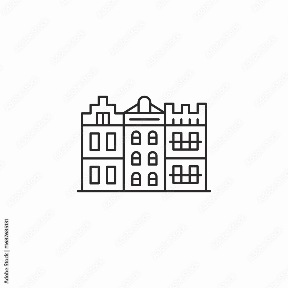 Obraz premium historic building icon sign vector