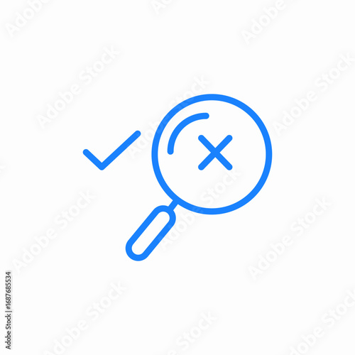 magnifying glass with a cross inside no results search results icon sign vector