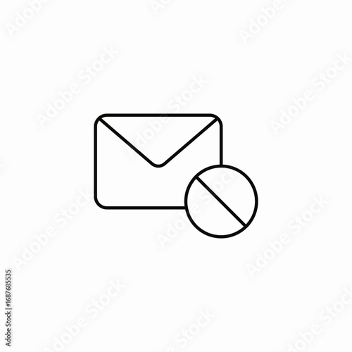 mail blocked icon sign vector