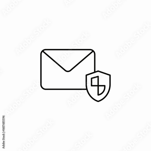 mail security icon sign vector