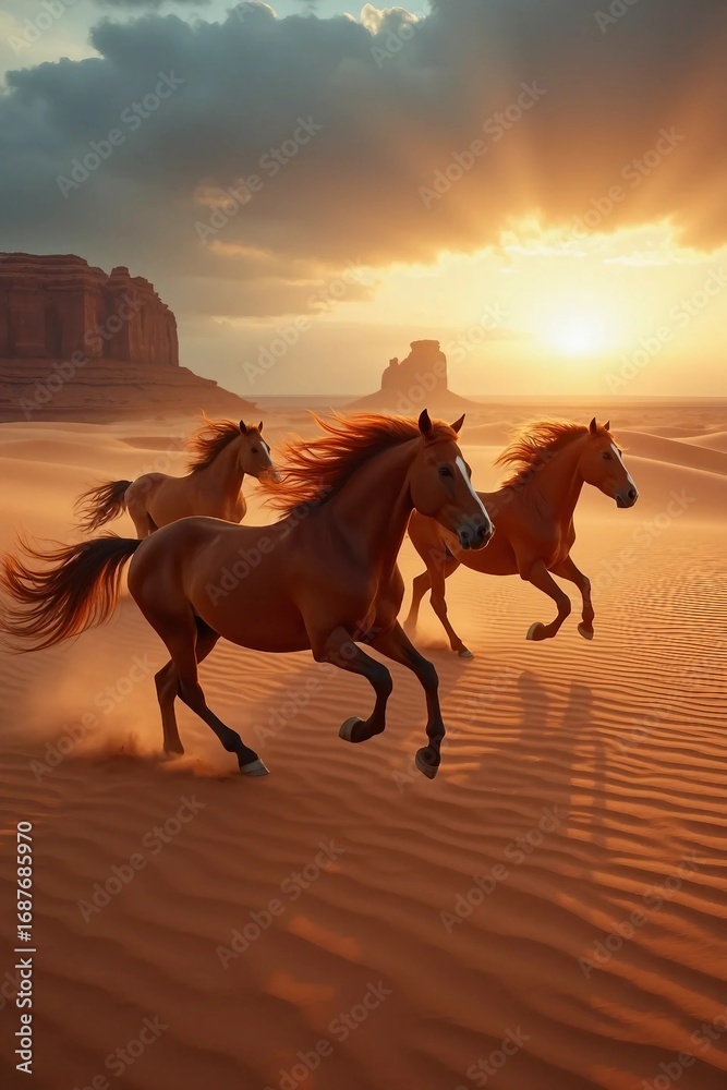 Fototapeta premium horse on sunset