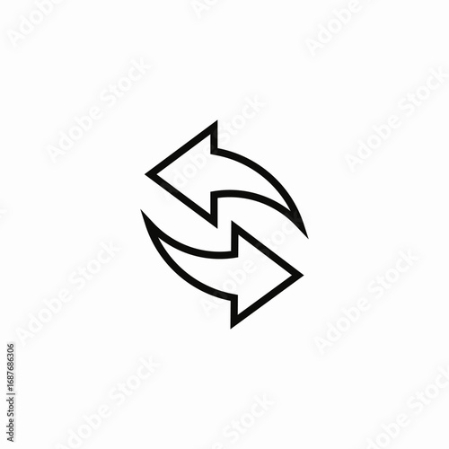 refresh arrows icon sign vector