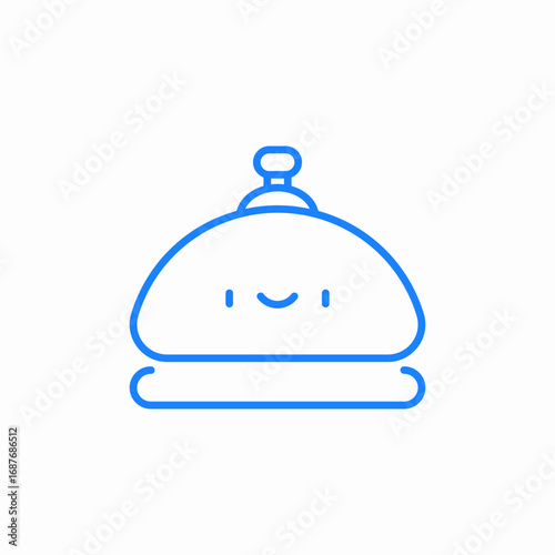 serving dish with cloche icon sign vector