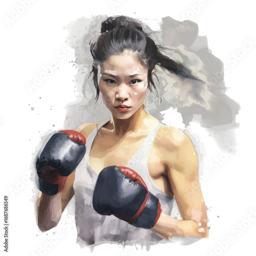 woman with boxing gloves