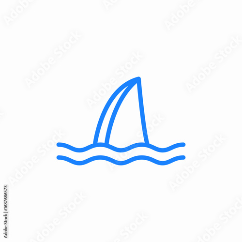 shark fin in water icon sign vector