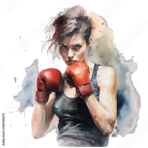 girl with boxing gloves