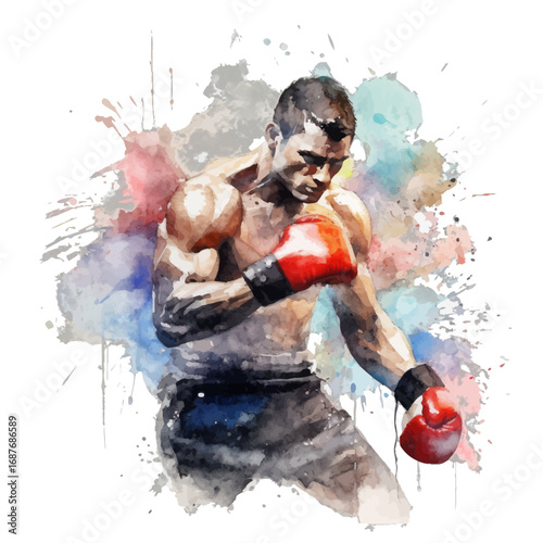 young man playing boxing