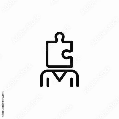 thinking puzzle icon sign vector