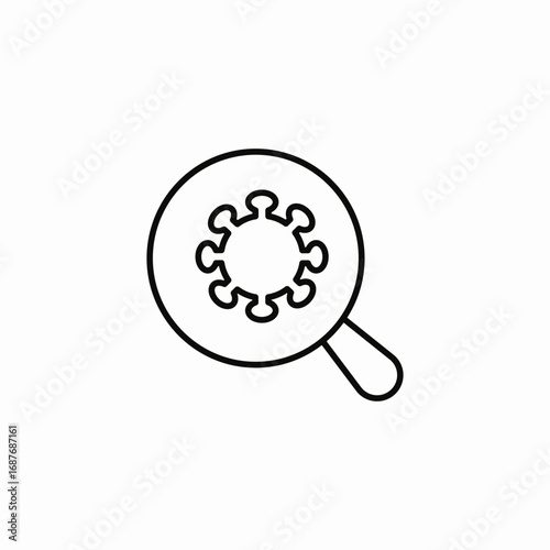 virus under magnifier icon sign vector