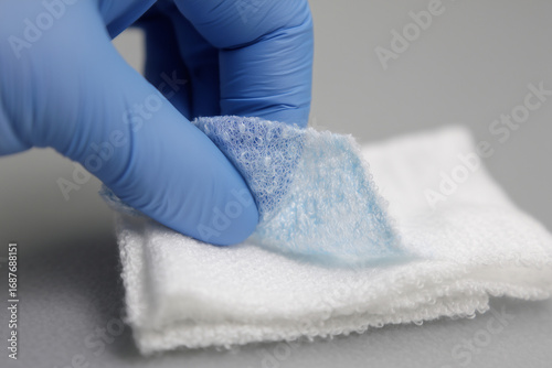 Medical Professional Handling Sterile Gauze Pad