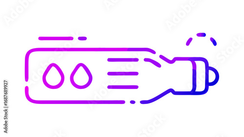 A stylized illustration of a thermometer with two drops of liquid inside, indicating temperature measurement.