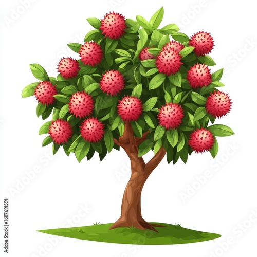 A sweet red berry on a wild strawberry bush is ready to be a delicious dessert