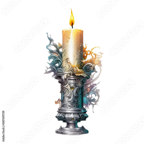 candlestick with candle isolated