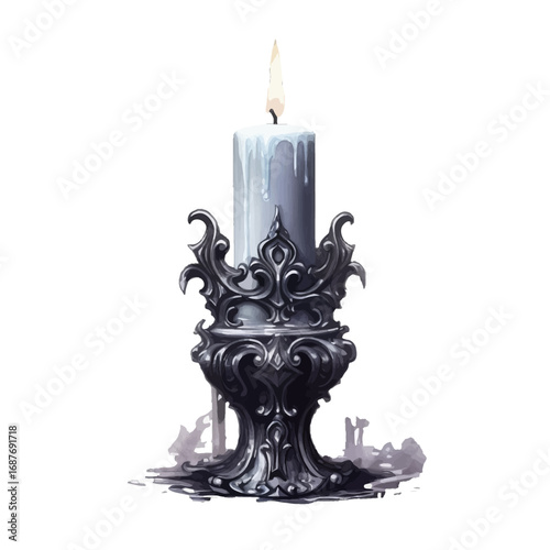 candlestick with candle isolated