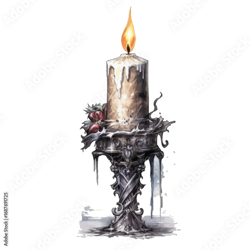 christmas candle on a white background