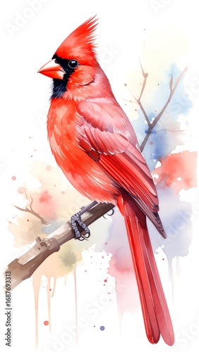Watercolor cardinal illustration (2)