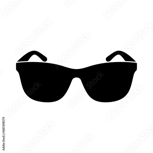 Black sunglasses silhouette isolated on white background
