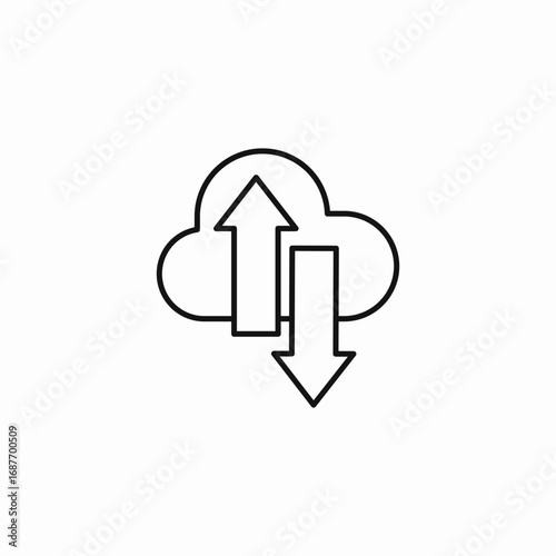 cloud data transfer icon sign vector