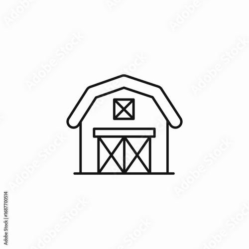 classic farm barn icon sign vector