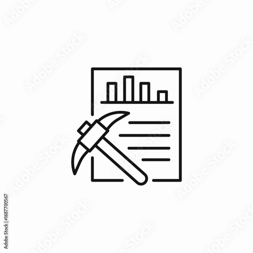 data mining report icon sign vector