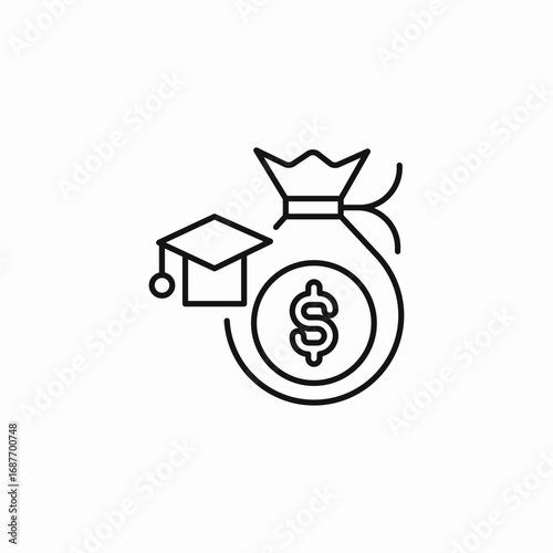 education cost loan icon sign vector
