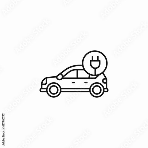 electric car charging icon sign vector