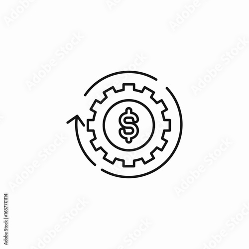 financial process automation icon sign vector
