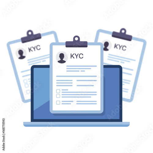 Know your customer kyc document verification process on laptop