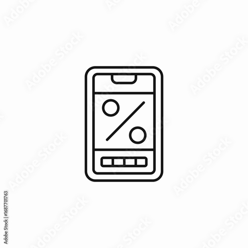 mobile interest rate icon sign vector